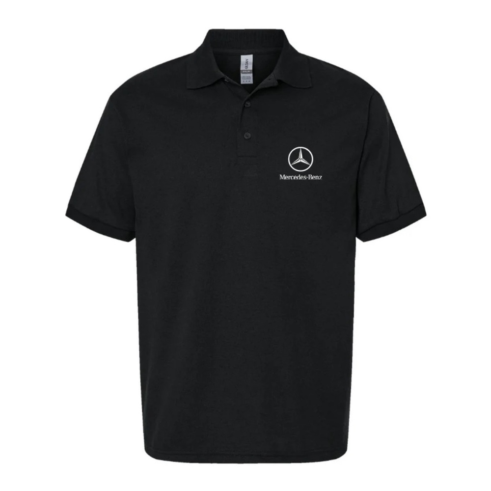 Gildan Mercedes Benz black polo shirt logo emblem big & tall